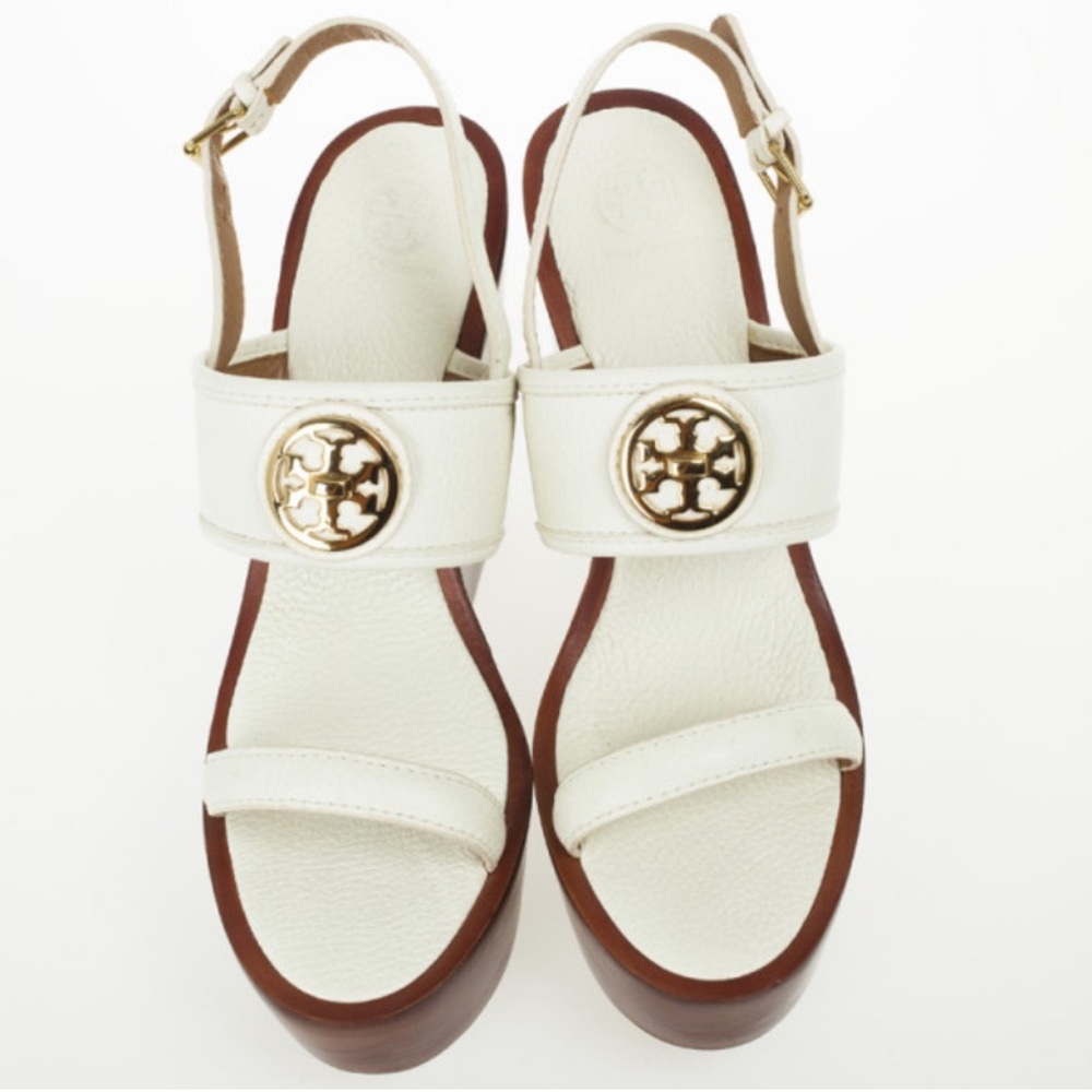 ❌❌❌SOLD Tradesy❌❌❌Tory Burch Selma Wedge White - Picture 2 of 8